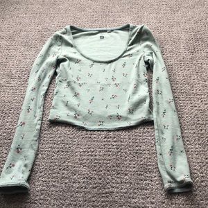 Pacsun long sleeve tight light green shirt